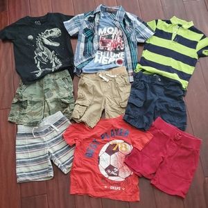Boys 10 PC lot of clothes tee shirt shorts 4T 4